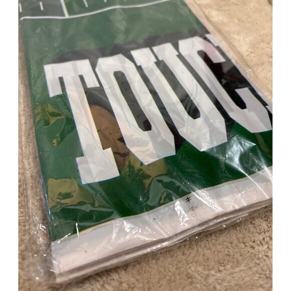 2 Pcs Football Touchdown Party Tablecloths 71 x 35" Plastic - Picture 2 of 5